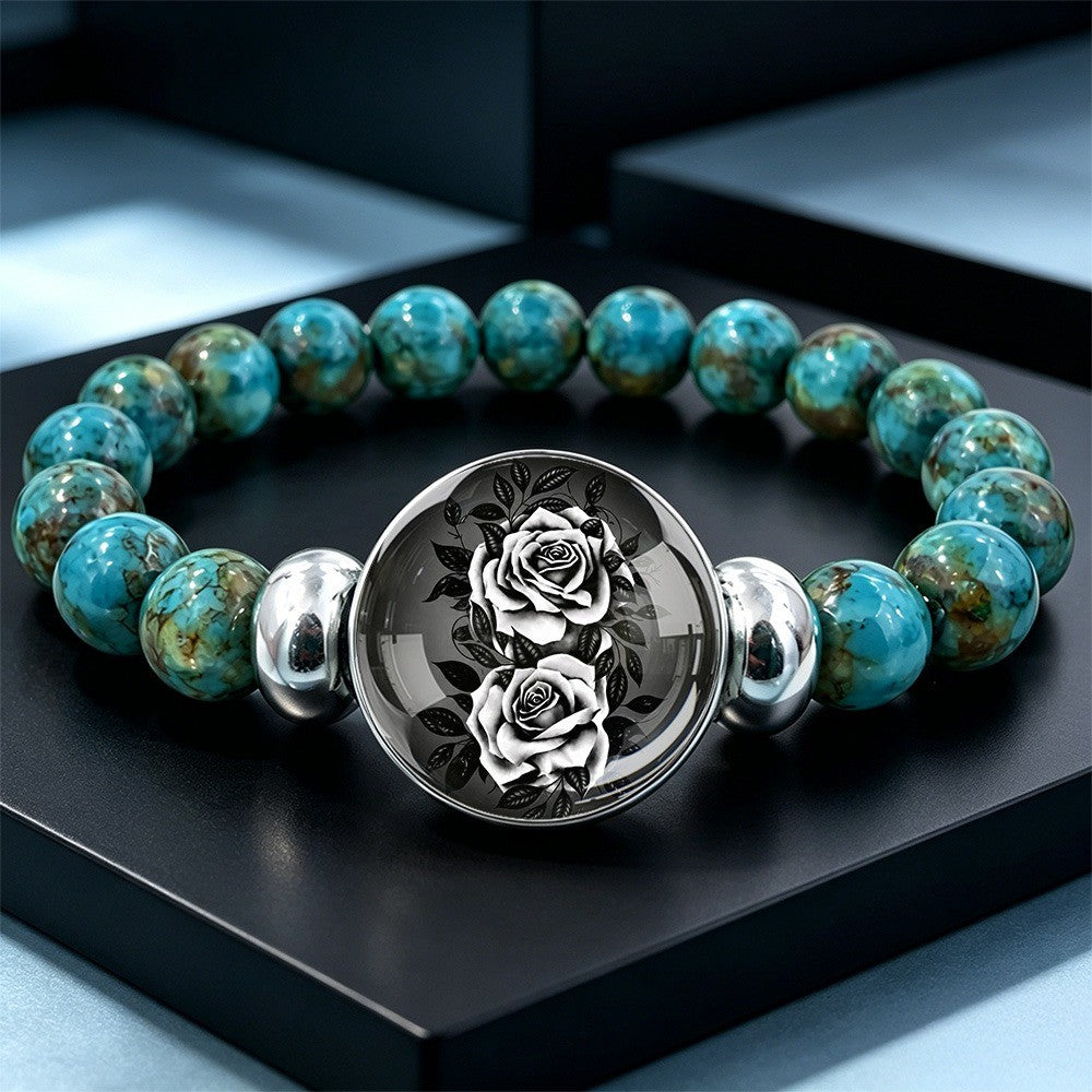 Black & White Rose Bracelet