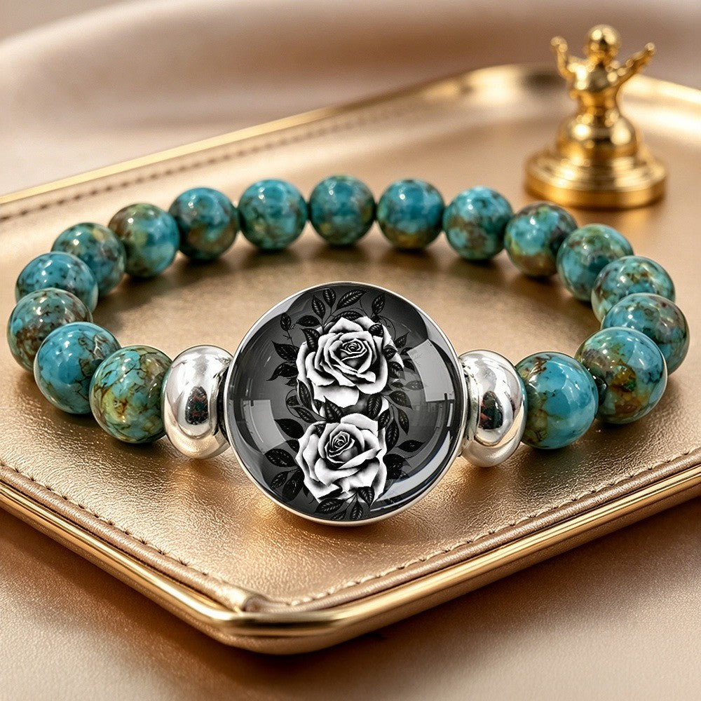 Black & White Rose Bracelet