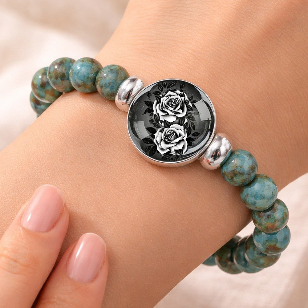 Black & White Rose Bracelet