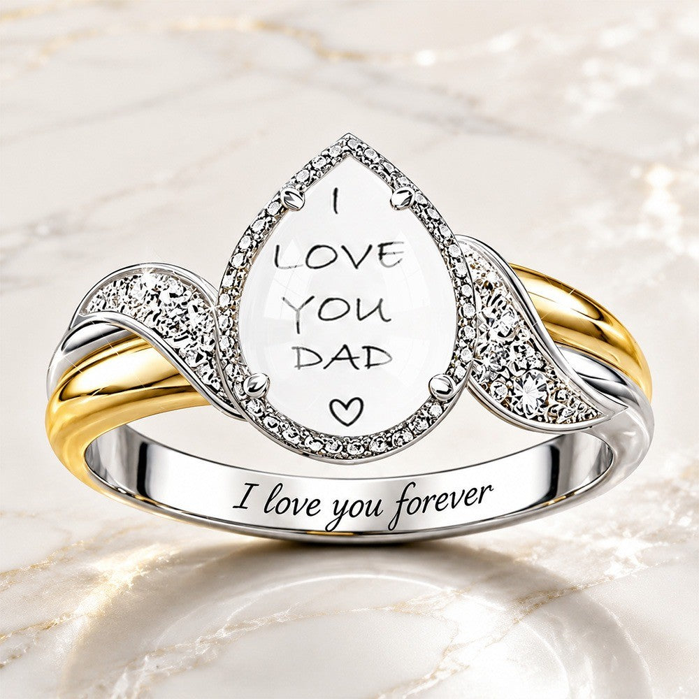 I Love You Dad Teardrop Ring