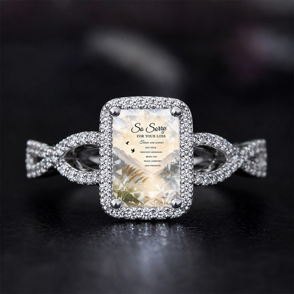 Square Scenery Memorial Ring