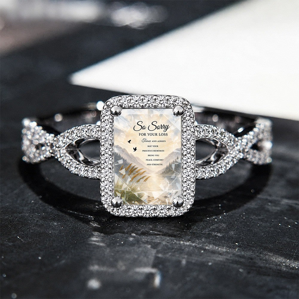 Square Scenery Memorial Ring