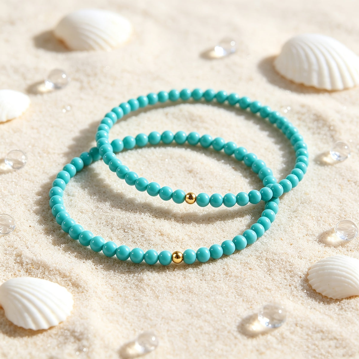 Turquoise Bead Bracelet Set