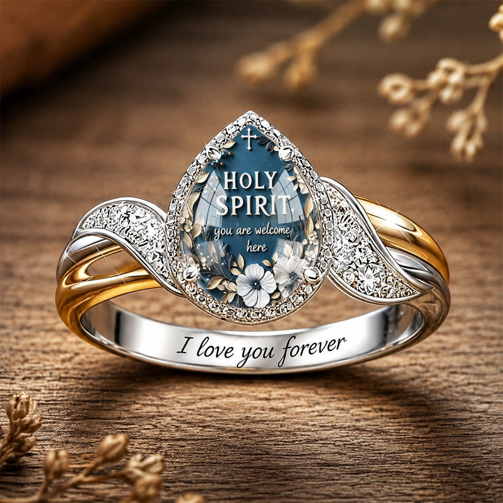 Holy Spirit Teardrop Ring