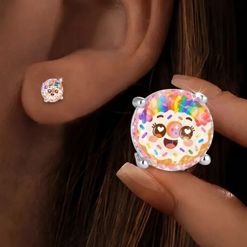 Rainbow Sprinkle Donut Earrings