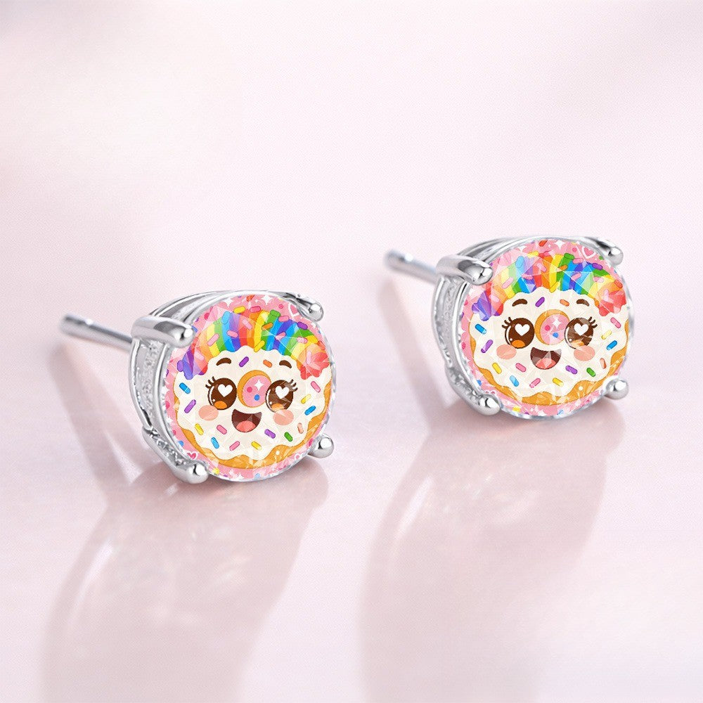 Rainbow Sprinkle Donut Earrings