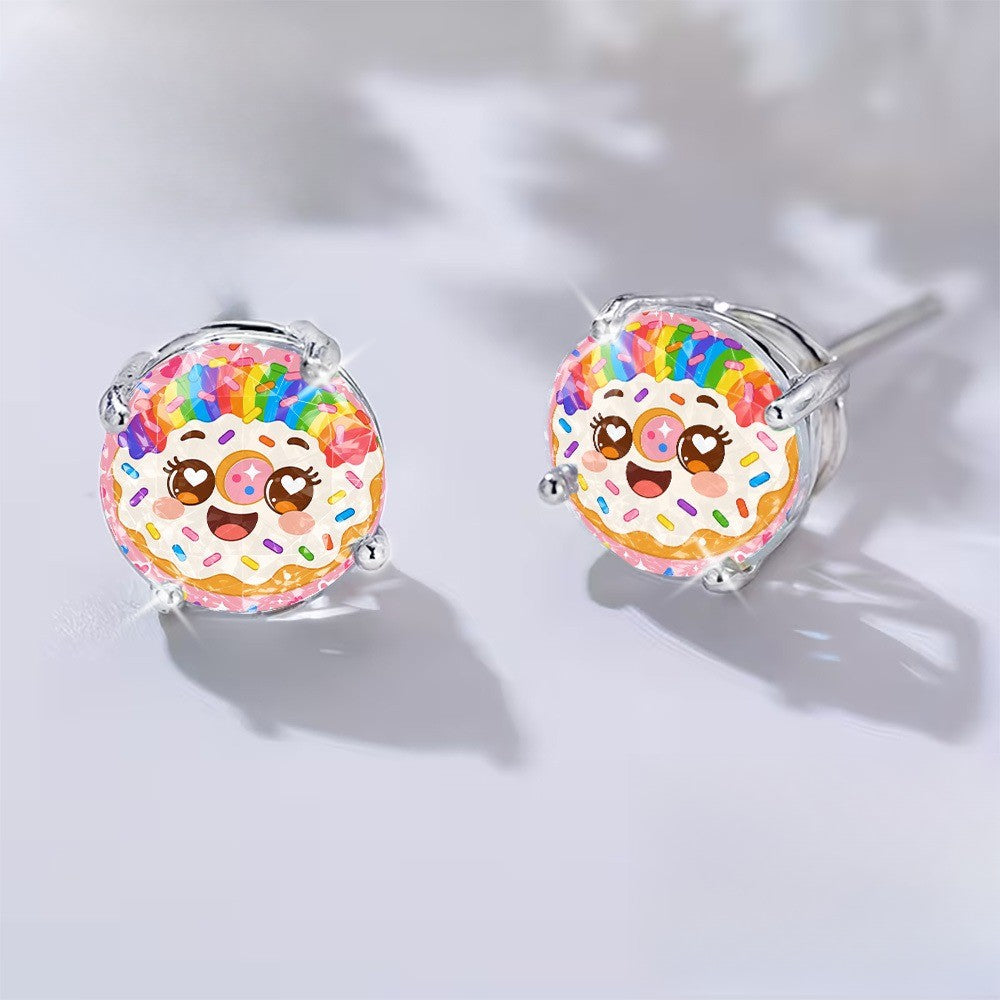 Rainbow Sprinkle Donut Earrings