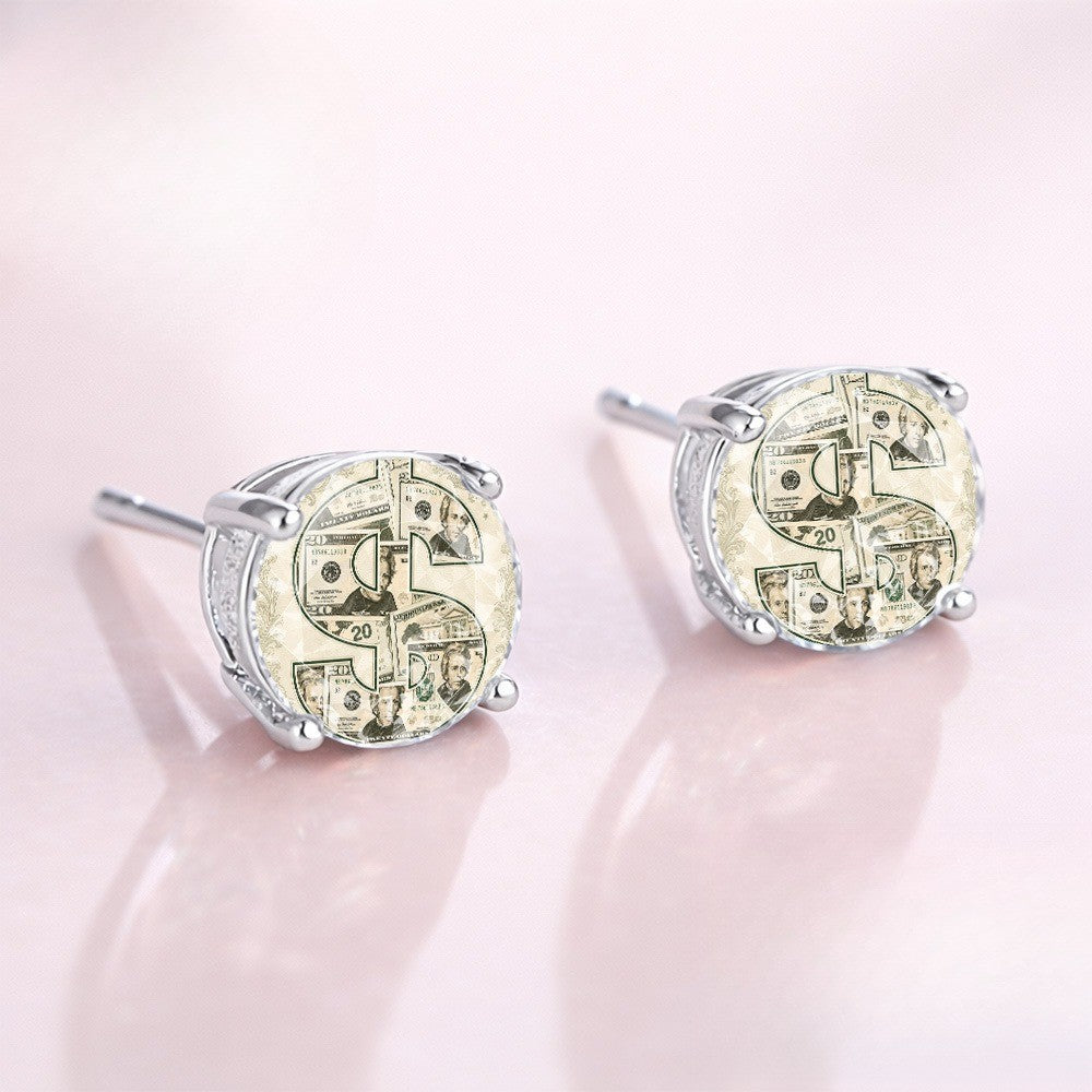 Dollar Sign Stud Earrings