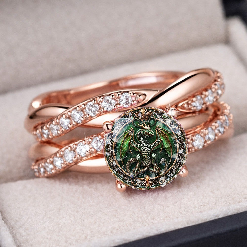 Green Dragon Multi-Band Ring