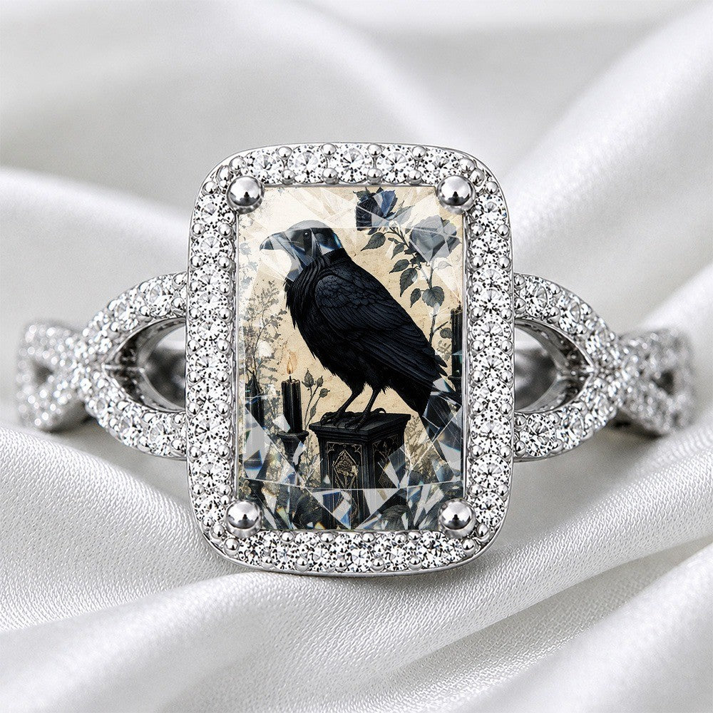 Gothic Raven Square Ring