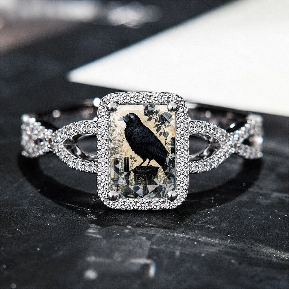 Gothic Raven Square Ring