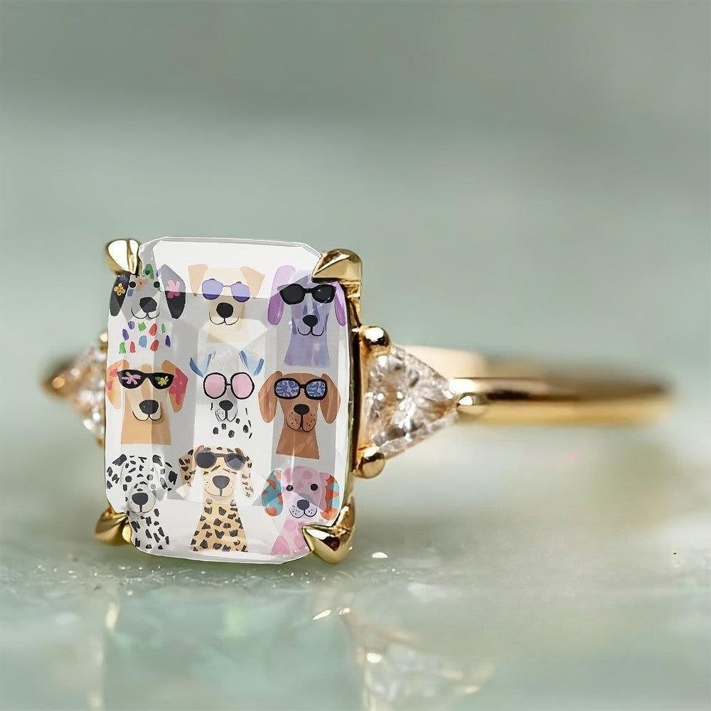 Rectangular Sunglasses Dog Ring