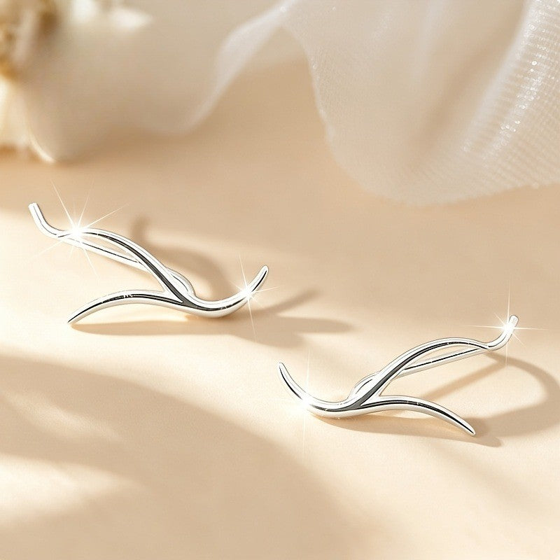 Wavy Line Stud Earrings