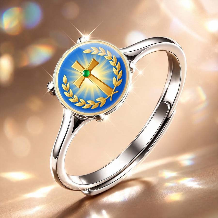 Blue Cross & Laurel Wreath Ring