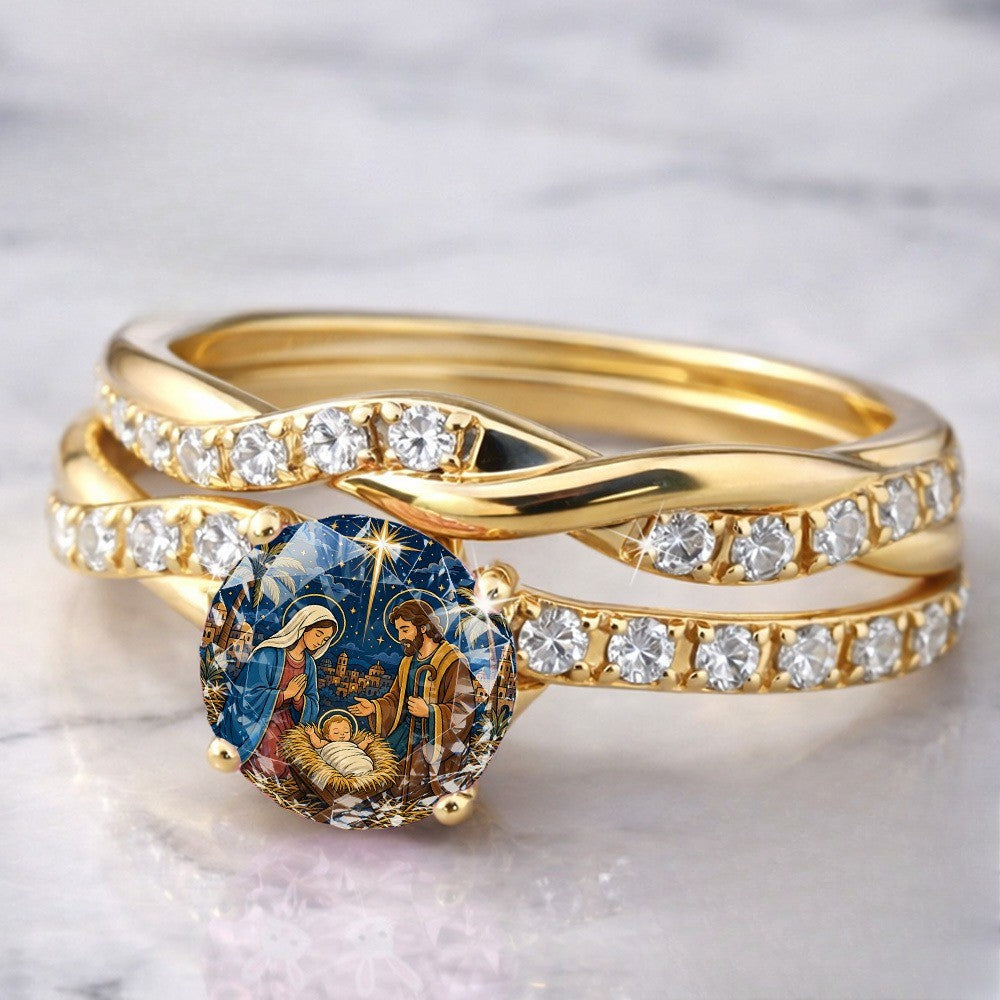 Nativity Scene Braided Ring