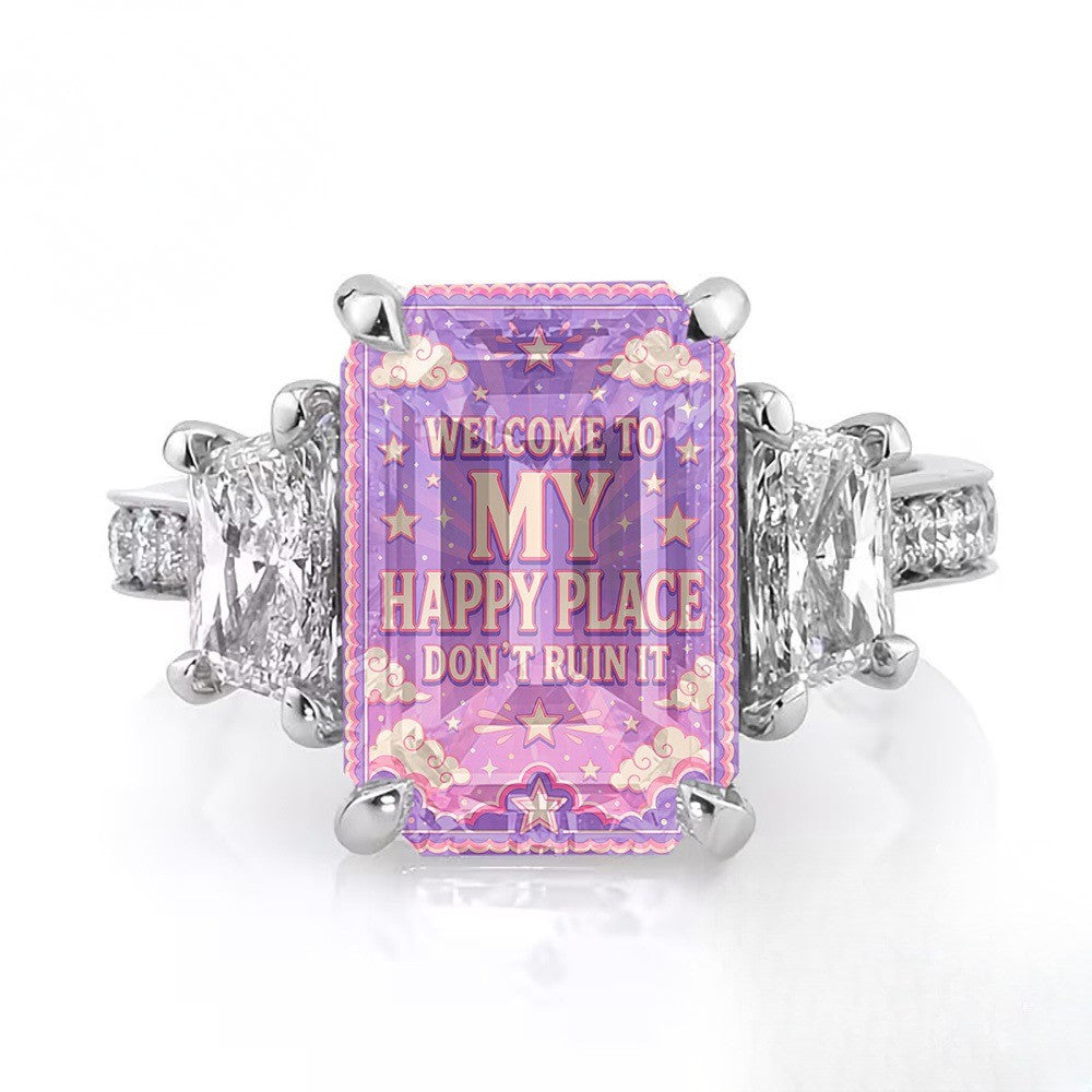 Purple Starry Sky Square Ring