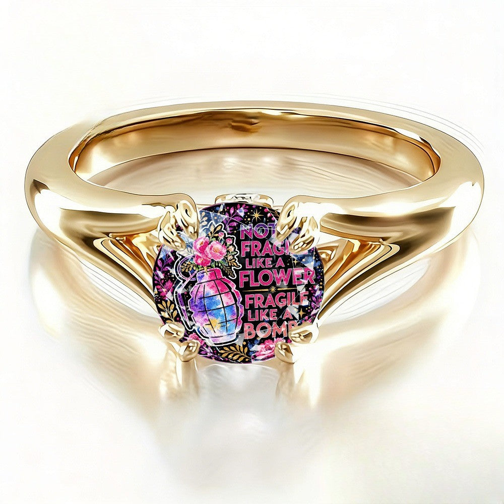 Floral Grenade Statement Ring