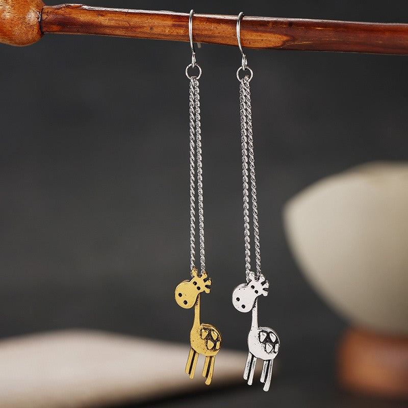 Asymmetrical Giraffe Drop Earrings
