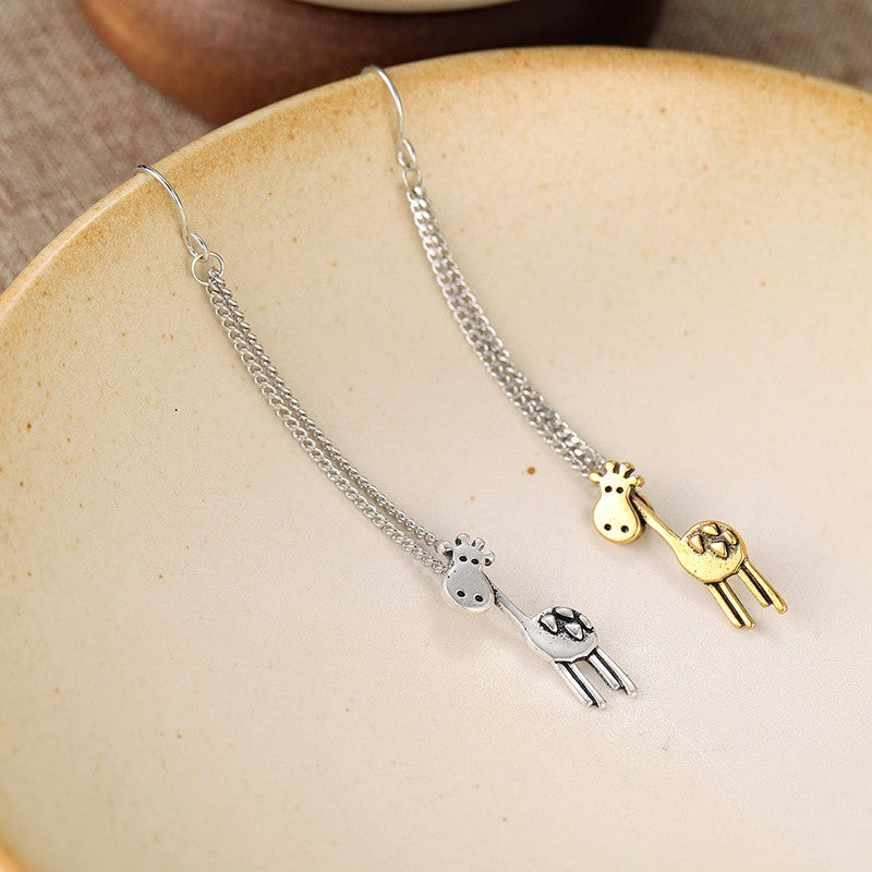 Asymmetrical Giraffe Drop Earrings
