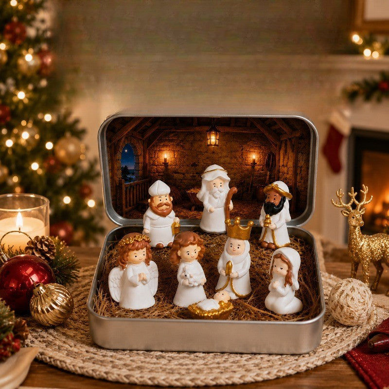 Mini Nativity Scene Tin Set