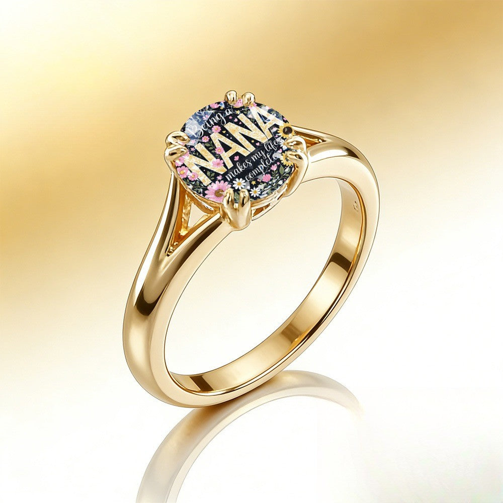Floral Nana Square Ring