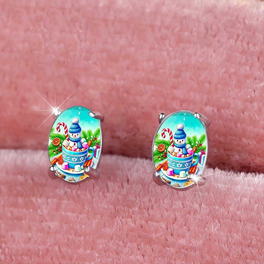 Snowman Hot Chocolate Stud Earrings