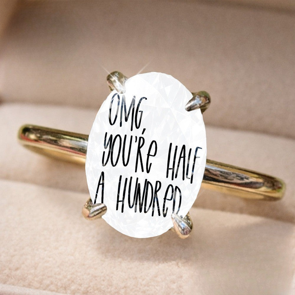 Handwritten Message Oval Ring