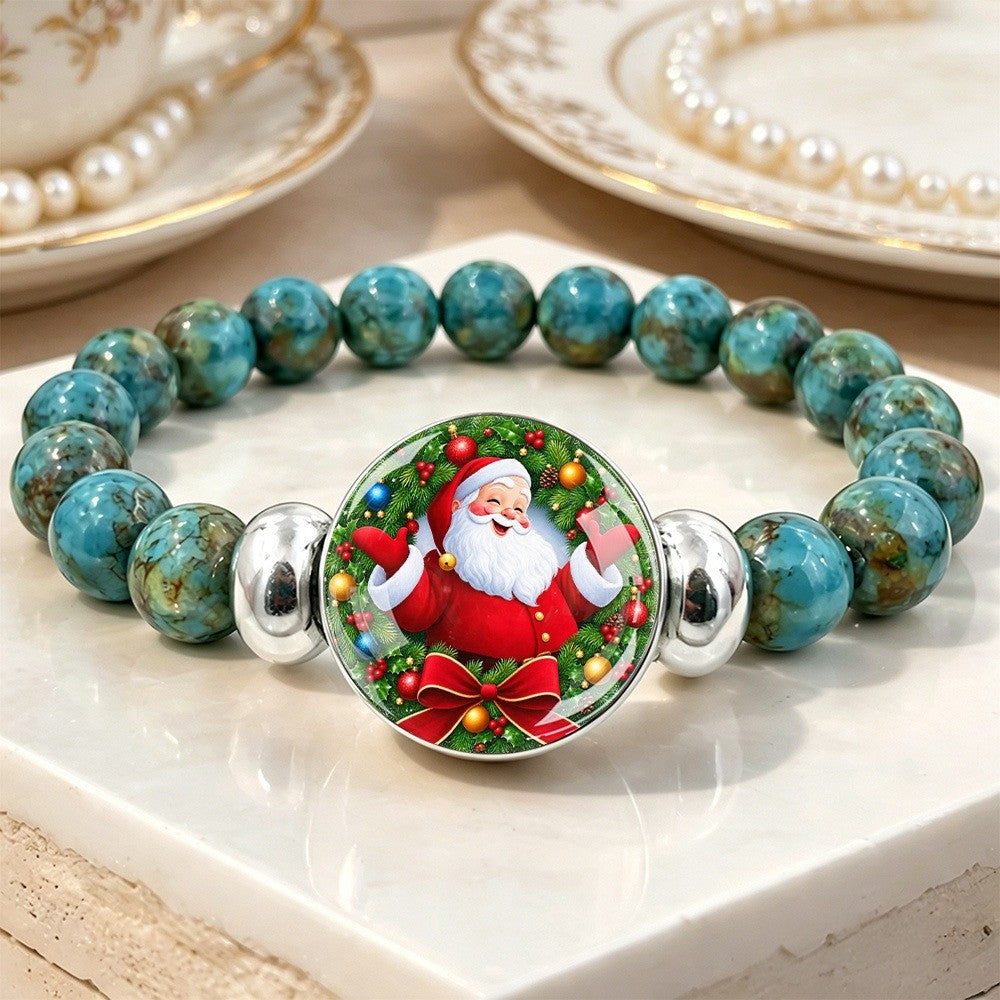 Santa Claus Wreath Bead Bracelet