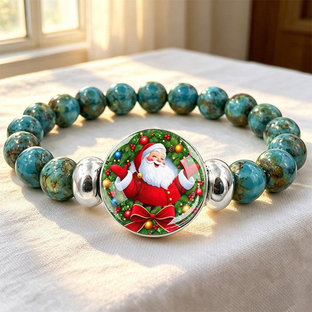Santa Claus Wreath Bead Bracelet