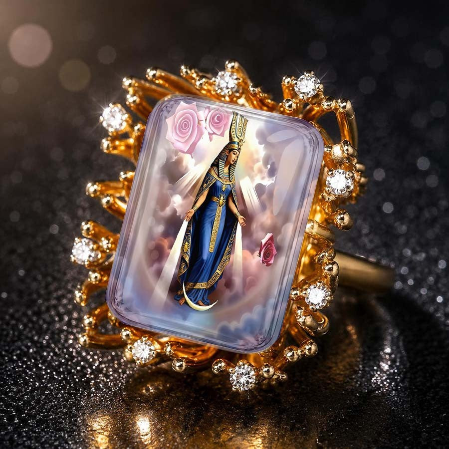 Egyptian Goddess Square Ring