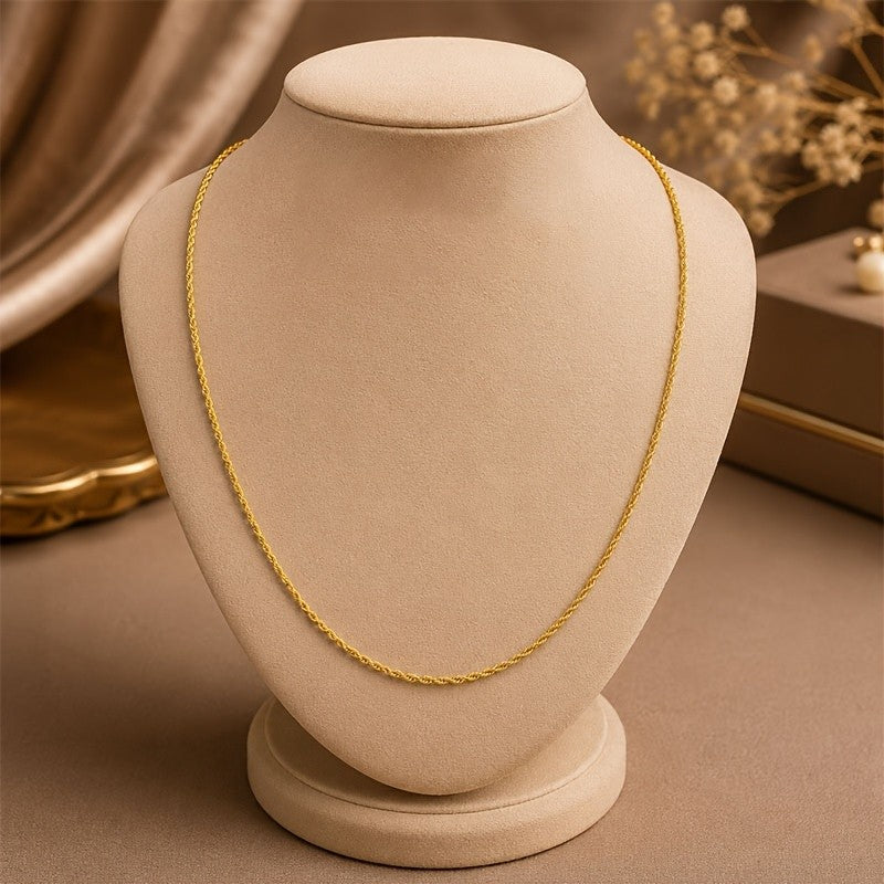 Crystal Inlaid Heart Rope Necklace