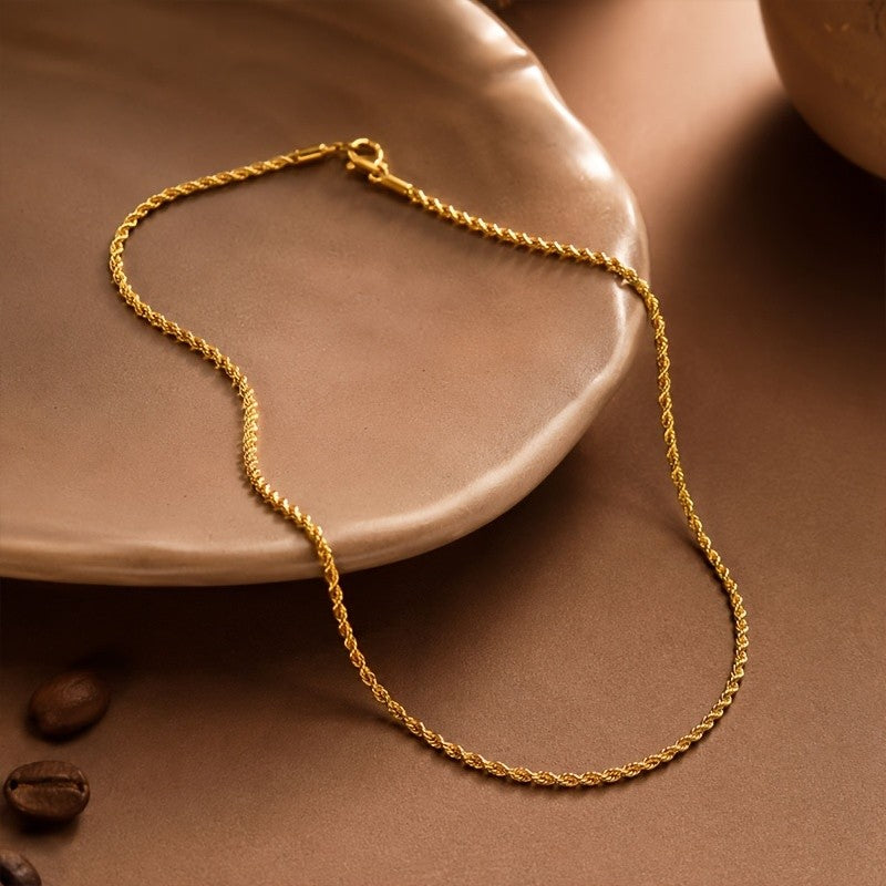 Crystal Inlaid Heart Rope Necklace