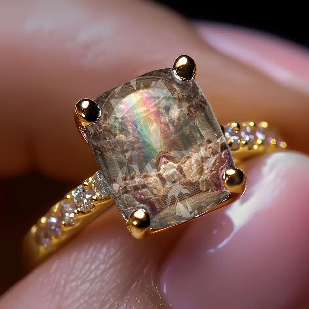 Heavenly Temple Square Ring