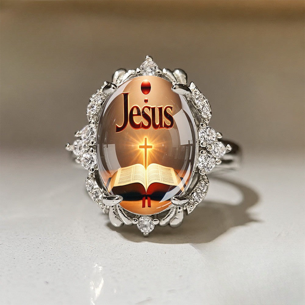 Cross & Bible Statement Ring