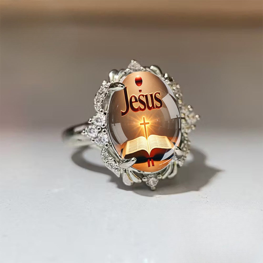 Cross & Bible Statement Ring