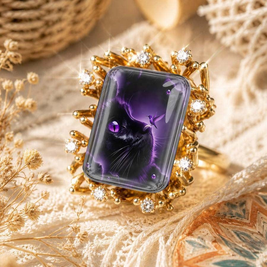 Purple Cat Square Ring