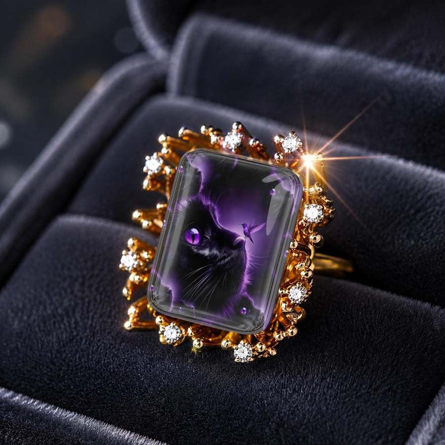 Purple Cat Square Ring