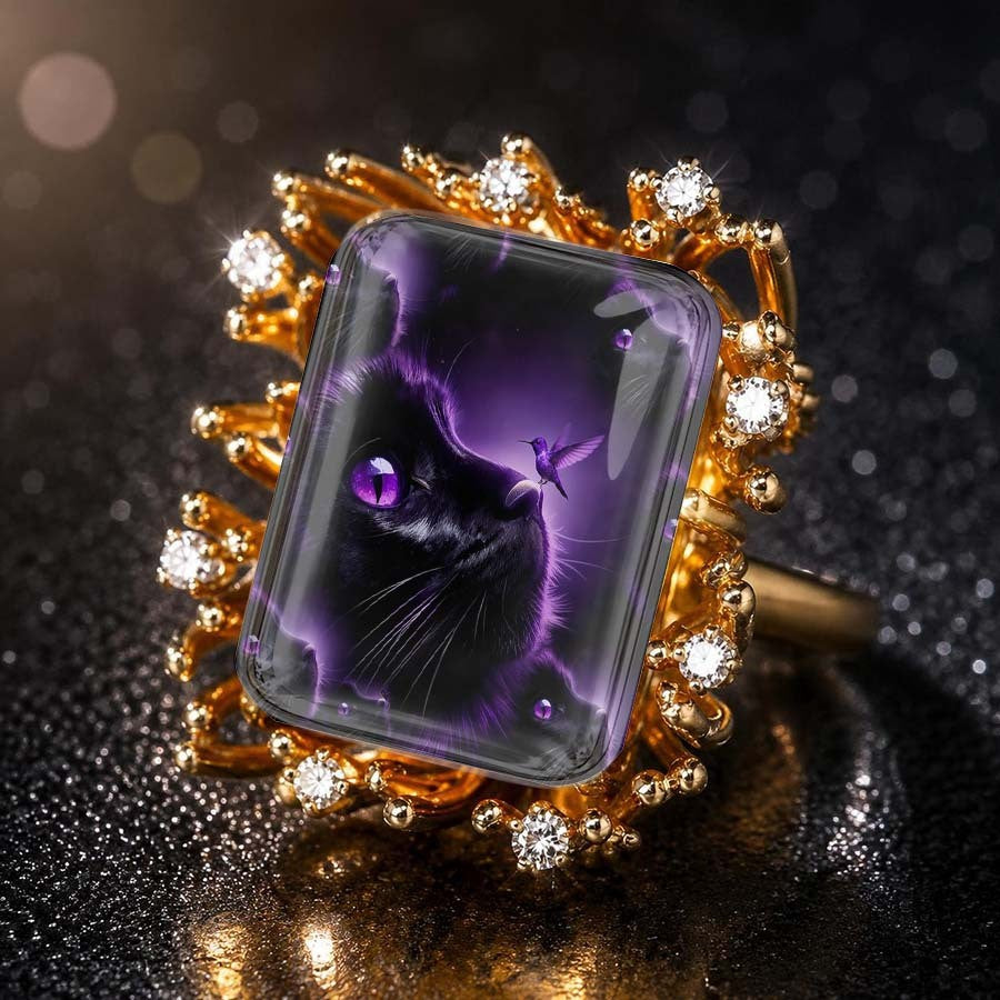 Purple Cat Square Ring