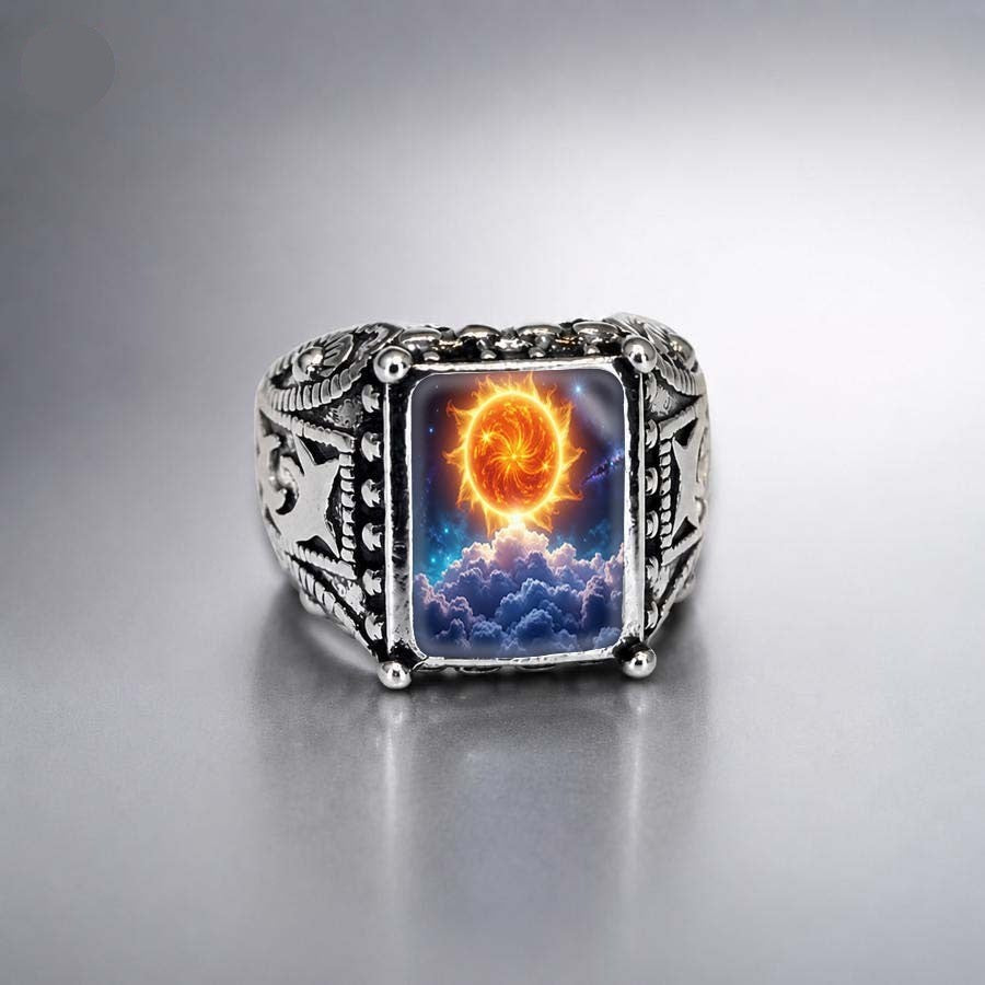 Sun & Clouds Square Ring