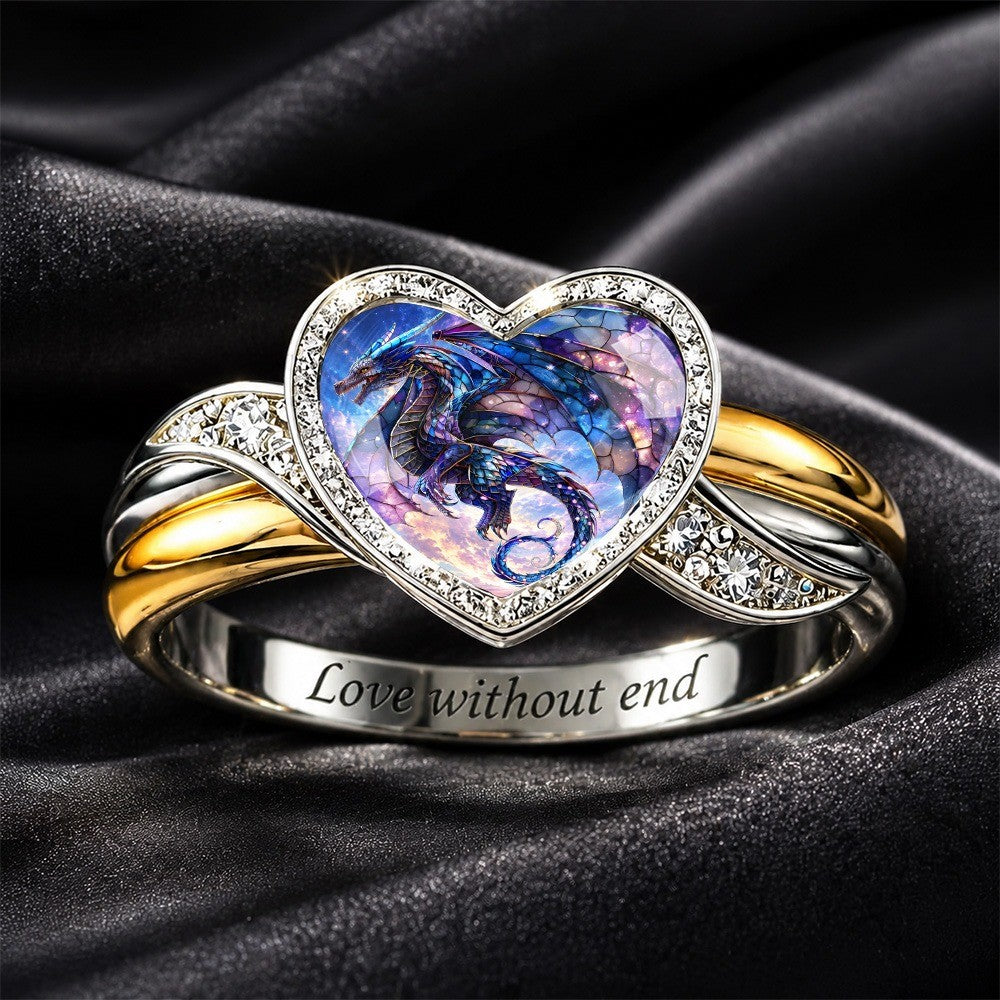 Starry Dragon Heart Ring