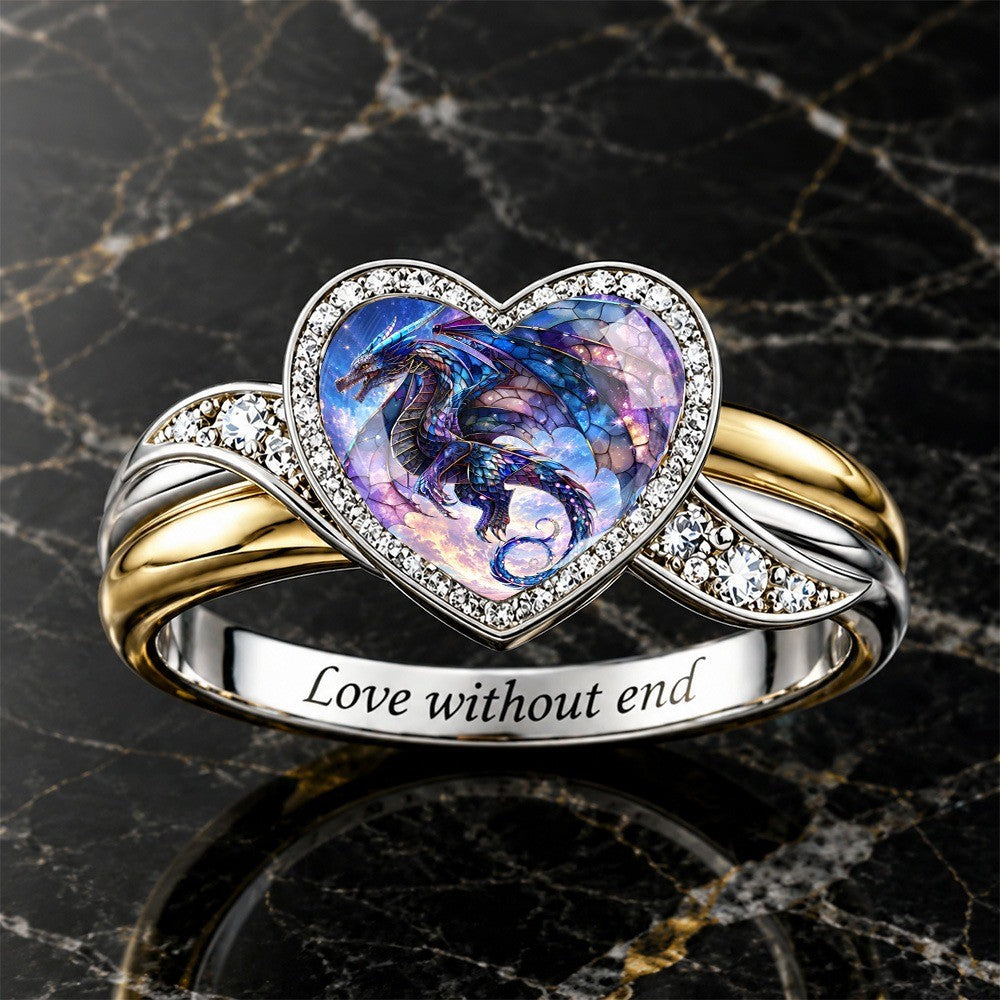 Starry Dragon Heart Ring