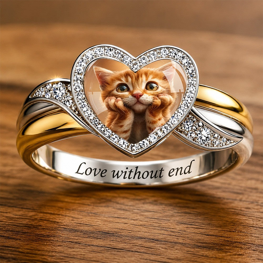 Kitten Heart Portrait Ring