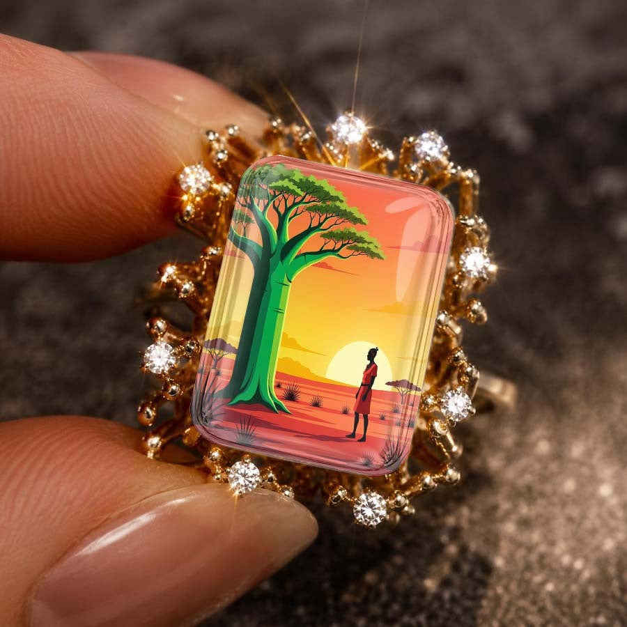 Sunset Tree Statement Ring