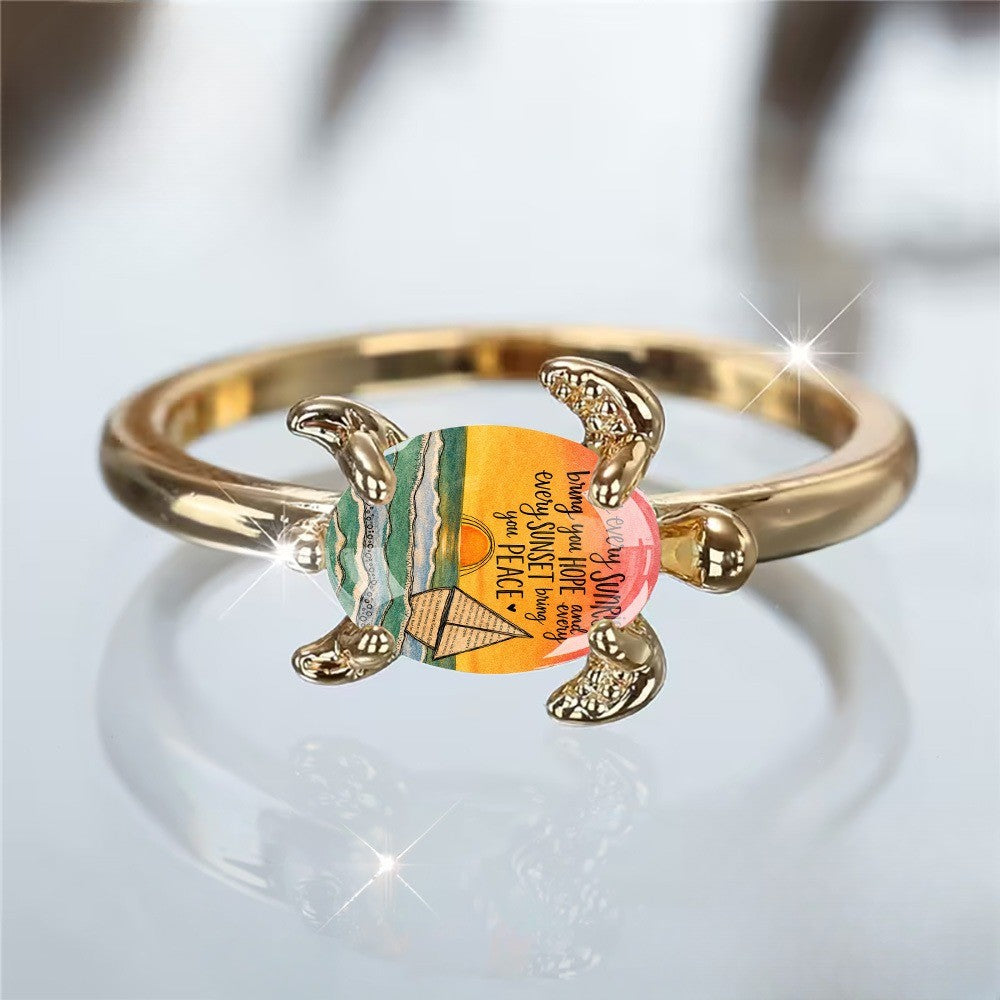 Sunset Sailboat Turtle Ring