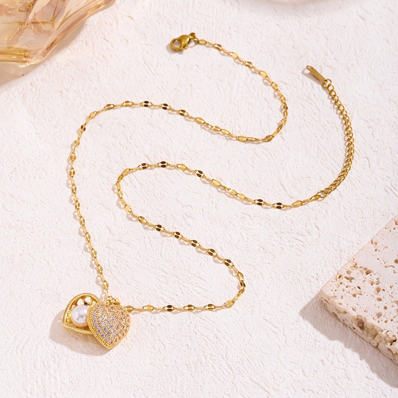 Crystal Pave Heart Locket Necklace