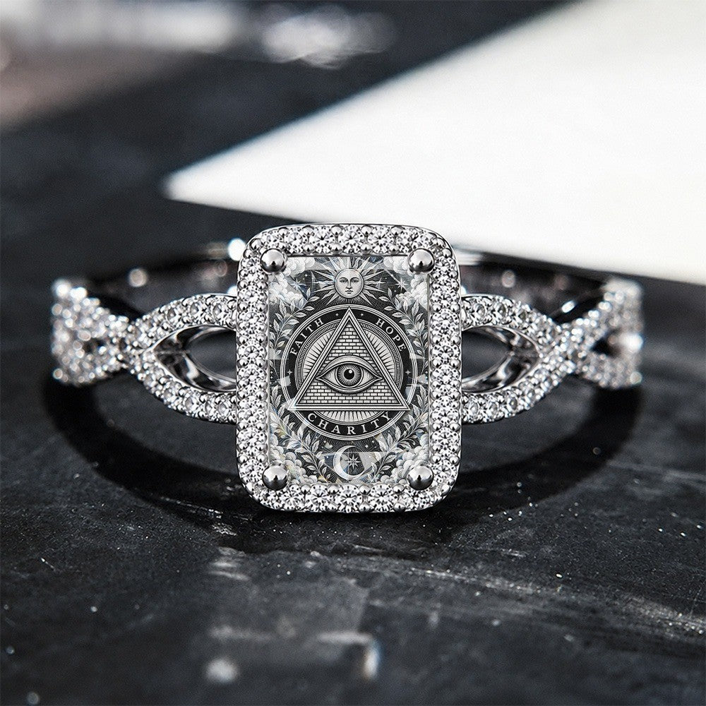 Square Eye of Providence Ring