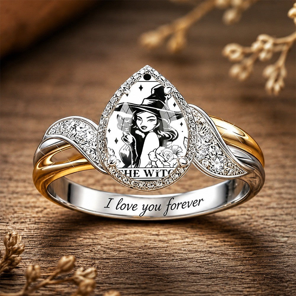 Witch Portrait Bypass Ring