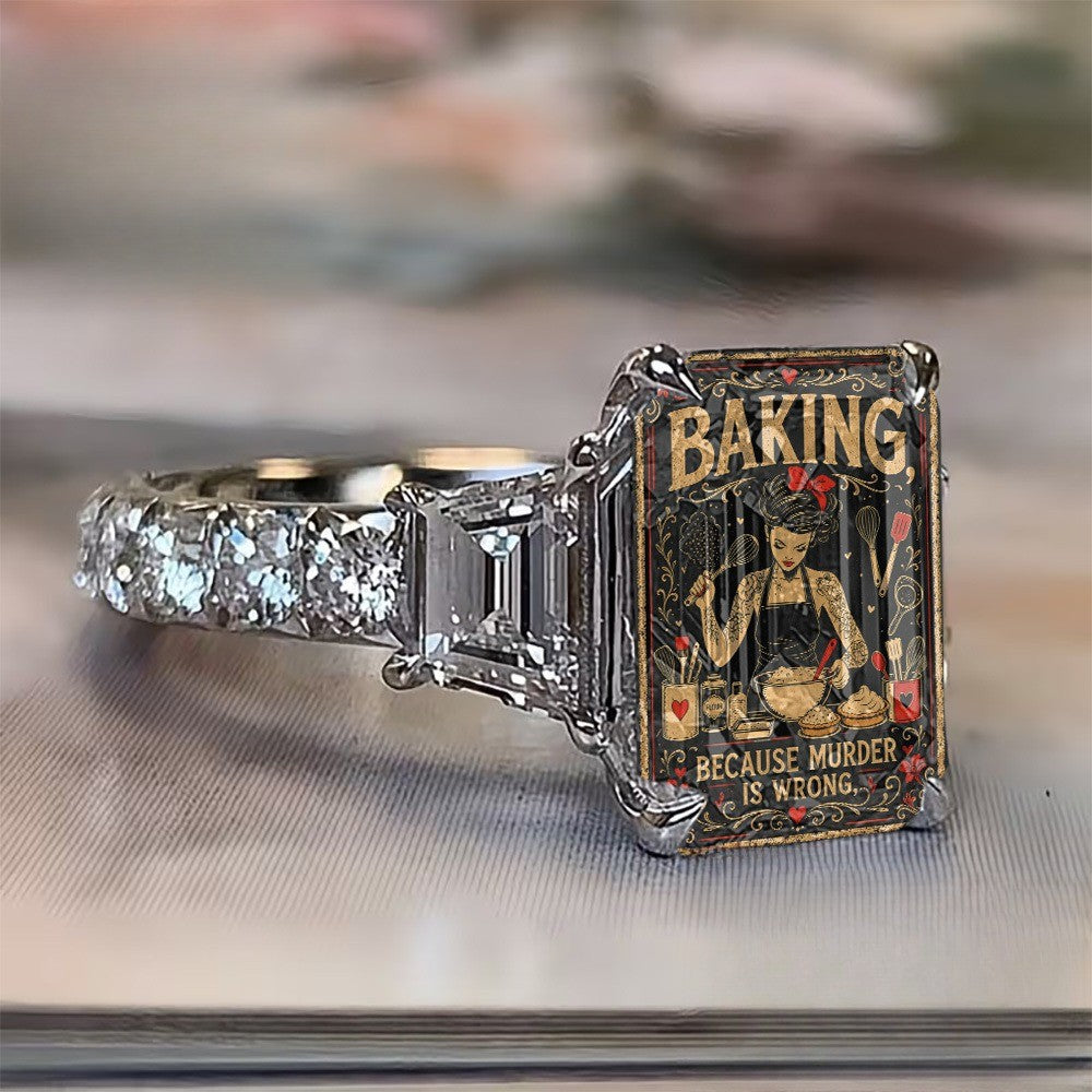 Baking Square Statement Ring