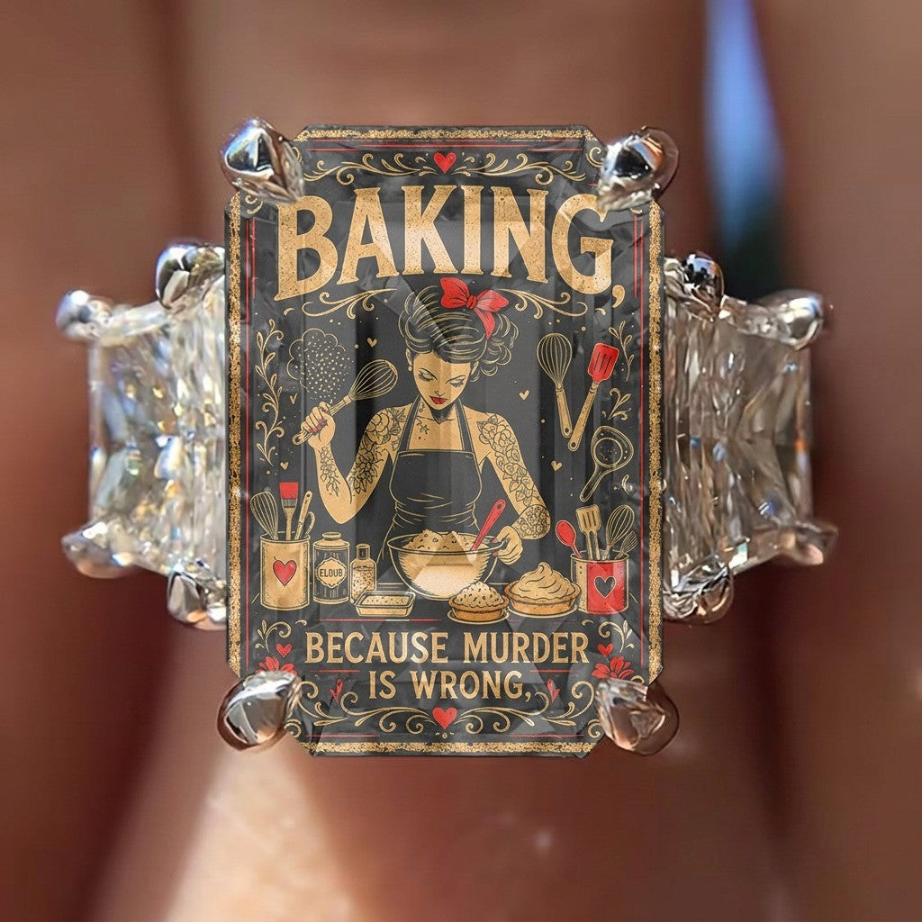 Baking Square Statement Ring