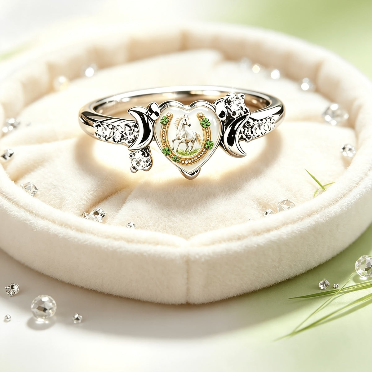 White Horse Heart Ring